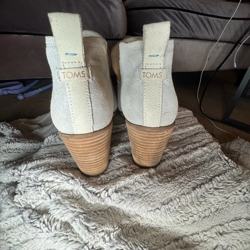 Toms Cream Camouflage Wedge Ankle Boots